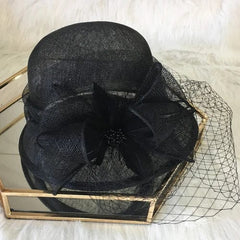 X4123 Retro British Veil Fascinators Linen Gauze Cap Women Mesh Hat Ladies Banquet Hat Sun Shade Summer Hat Women Millinery Cap - SHOWLU FASHION STORE