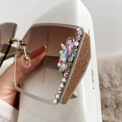 y2k Luxury Diamond Glasses Effect Lady Heart Lenses Sunglasses For Women Driving Eyeglass Female Sun Glasses Black Eyewear - SHOWLU FASHION STORE