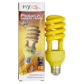 Yellow E27 36W energy-saving mosquito lamp bulb with semi-spiral design, UV resistant, ideal for mosquito repellent and plant growth.