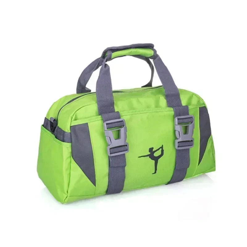 Showlu Fashion waterproof nylon yoga fitness duffel bag with shoulder strap, ideal for women's travel, gym, and sports gear.