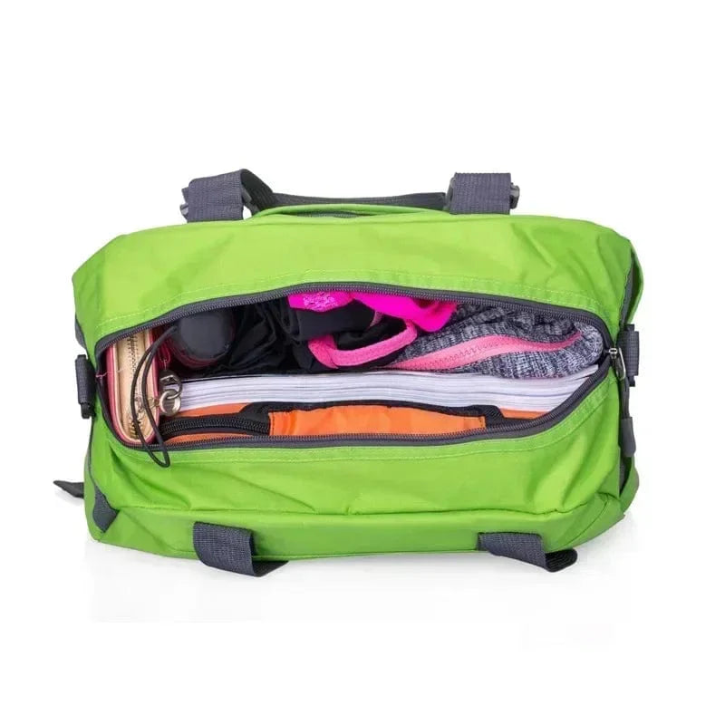 Showlu Fashion waterproof nylon yoga fitness bag with shoulder strap, ideal for women's travel, gym, and sports activities.