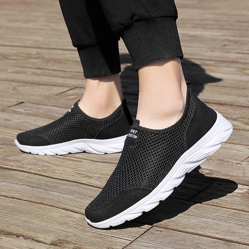 Men's YRZL mesh running shoes by SHOWLU FASHION STORE, lightweight and breathable slip-on sneakers for sports and summer wear