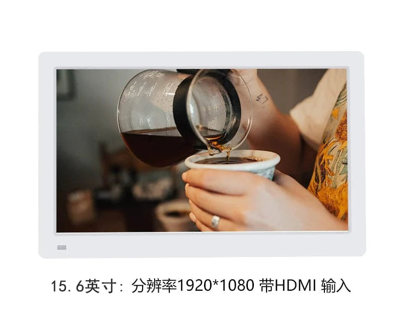 Yunzhixing 10-inch IPS digital photo frame displaying photos, videos, and music on a sleek electronic photo album screen.