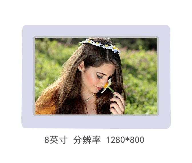 Yunzhixing 10-inch IPS digital photo frame displaying photos and videos with a sleek electronic photo album design