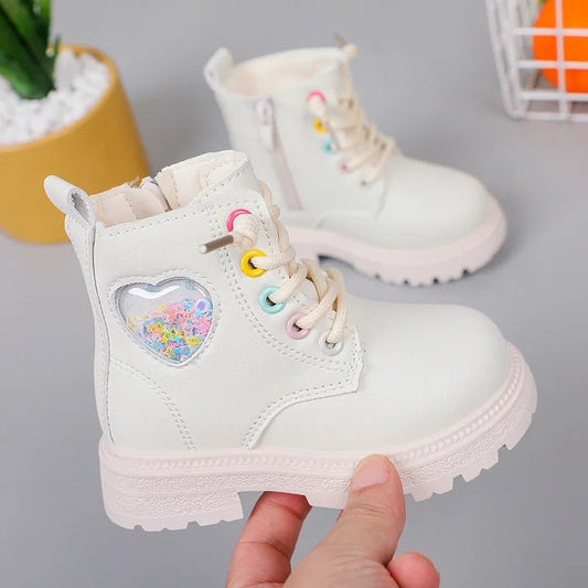 Zapatos Niña Kid Leather Boots 2023New Girl Ankle Boot Anti Slip Boy Single Boots Medium Small Child Short Boot Casual Kid Shoes - SHOWLU FASHION STORE