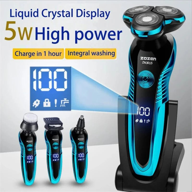 ZOZEN Electric Shaver by SHOWLU FASHION STORE, rechargeable rotary razor for men with wet and dry use, beard trimmer and hair clipper