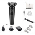 ZOZEN electric shaver for men, rechargeable rotary razor with wet and dry dual-use, featuring a sleek design and beard trimming capabilities.