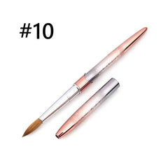 2022 Special Metal handle Professional 100% Kolinsky sable acrylic Nail Art Brush size 8 10 12 14 16 18 with Lid - SHOWLU FASHION STORE