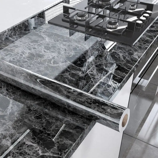 Showlu Fashion Store 0 F / 5mx60cm 60cm Width Marble Self Adhesive Wallpaper Vinyl Wall Stickers Waterproof Contact Paper For Kitchen Decorative Film Home Decor