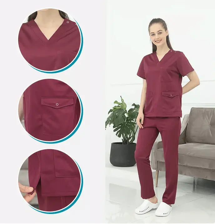 Showlu Fashion Store Factory OEM/ODM Long Sleeve Nurse Uniform Anti-static Scrub Uniforms Medical Scrubs For Women