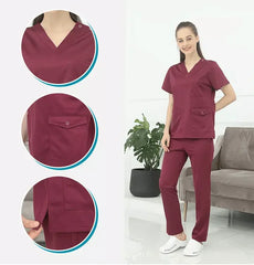 Showlu Fashion Store Factory OEM/ODM Long Sleeve Nurse Uniform Anti-static Scrub Uniforms Medical Scrubs For Women