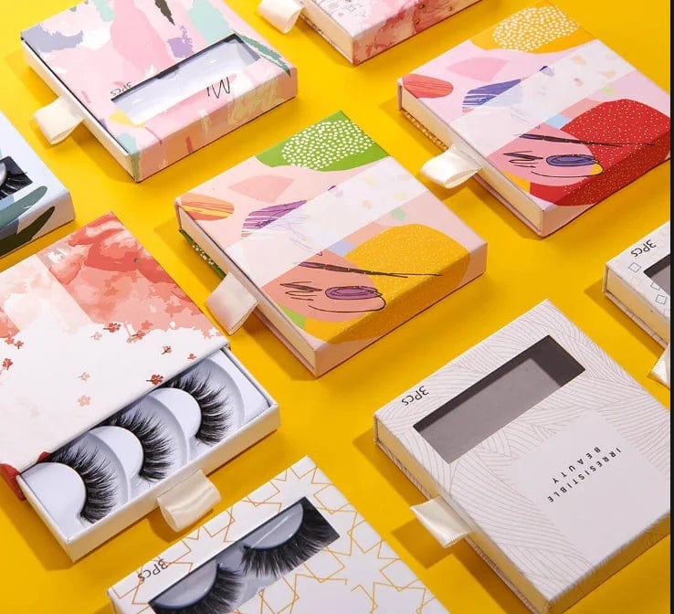 NEW false eyelashes fluffy russian lashes3d wholesale vendor color 25mm 5d mink eyelashes full strip lashes - SHOWLU FASHION STORE