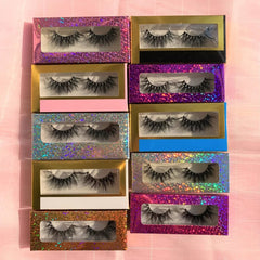 NEW false eyelashes fluffy russian lashes3d wholesale vendor color 25mm 5d mink eyelashes full strip lashes - SHOWLU FASHION STORE