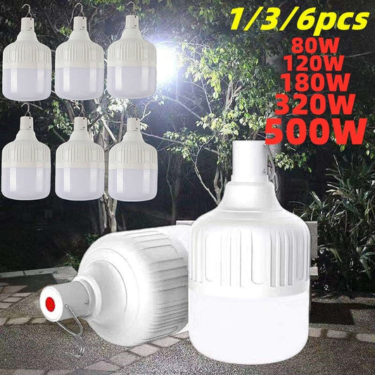 Showlu Fashion Store 0 1-6pcs USB Rechargeable LED Emergency Lights  Outdoor Portable Lanterns  Emergency Lamp Bulb Battery Lantern BBQ Camping Light