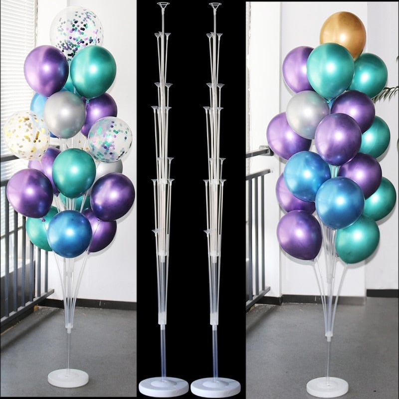 Showlu Fashion Store 0 2Sets 19 Tubes Balloon Holder Balloons Stand Column Confetti Balloon Kids Birthday Party Baby Shower Wedding Decoration Supplies