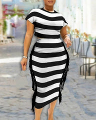 Showlu Fashion Store 0 A / S Stylish Striped Two-Piece Summer Set