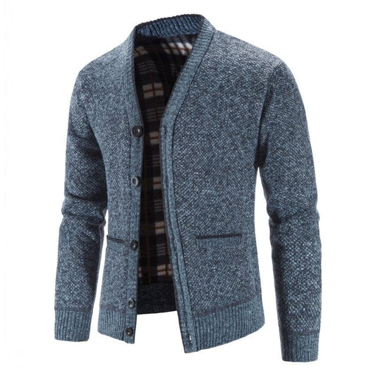 Showlu Fashion Store 0 blue / M New Sweaters Coats Men Winter Thicker Knitted Cardigan Sweatercoats Slim Fit Mens Knit Warm Sweater Jackets Men Knit Clothes