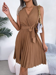 Showlu Fashion Store 0 Chic Summer Pleated V-Neck Dress