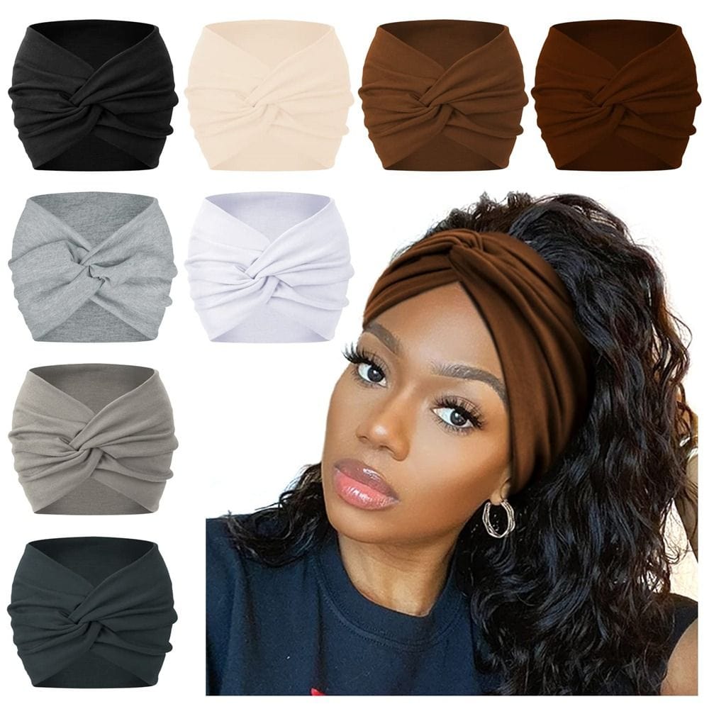 Showlu Fashion Store 0 Hair Accessories Twisted Extra Large Thick Wide Headbands Turban Workout Headband Head Wraps for Women