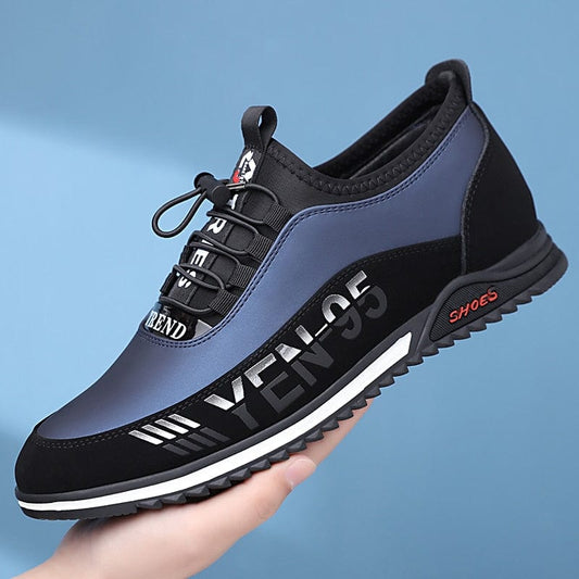 Showlu Fashion Store 0 Men PU Leather Shoes Men's Casual Shoes Breathable Lightweight Black Sneakers Outdoor Driving Shoes Mens Business Men Shoes