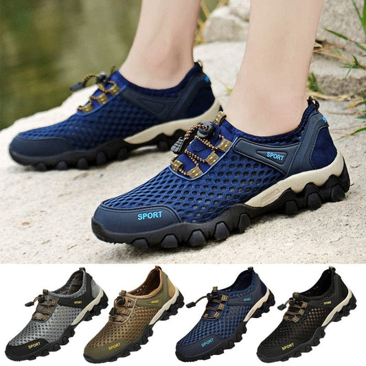 Showlu Fashion Store 0 Men's Sneakers Breathable Mesh Shoe Mens Outdoor Non-Slip Hiking Shoes Summer Casual Shoe for Men Fashion Creek Trekking Shoes