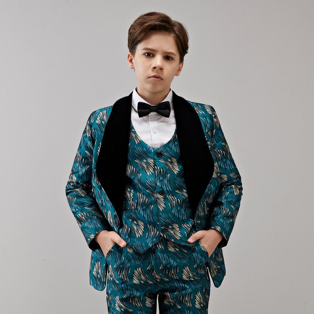 Showlu Fashion Store 0 New Kids Wedding Blazer Baby Boys Suit Jackets Formal Coat+ Pants+vest 3 Piece Boy Suits Formal for Wedding Party Boy