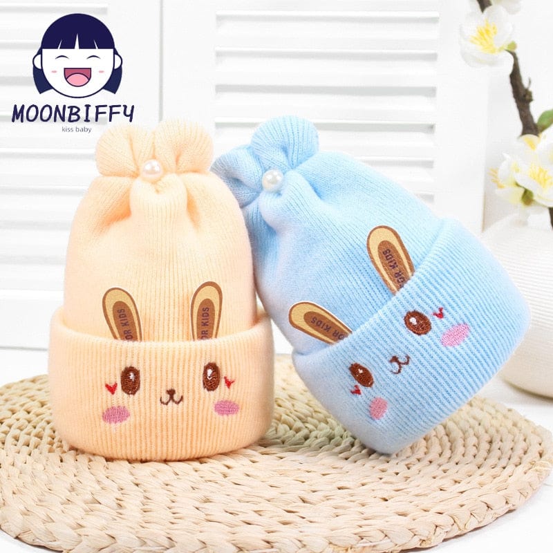 Showlu Fashion Store 0 Newborn Girl&Boy Hats Baby Soft Warm Crochet Knit Cartoon Beanie Cap Cute Baby Hats for 0-6 Months Baby Winter Hat for Kids