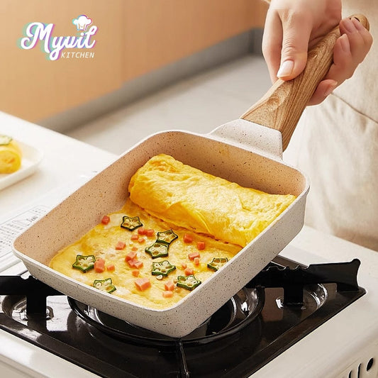 Showlu Fashion Store 0 Omelet Pan Frying Pot Thickened Nonstick Egg Pancake Steak Cooking Pan Hamburg Bread Breakfast Maker Japanese Style Cookware