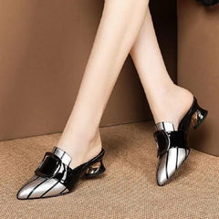 Showlu Fashion Store 0 Women Cute Sweet High Quality Beige Bezel Slip on Stiletto Lady Classic Comfort Stylish Heel Shoes Zapato Negro Tacon E5867