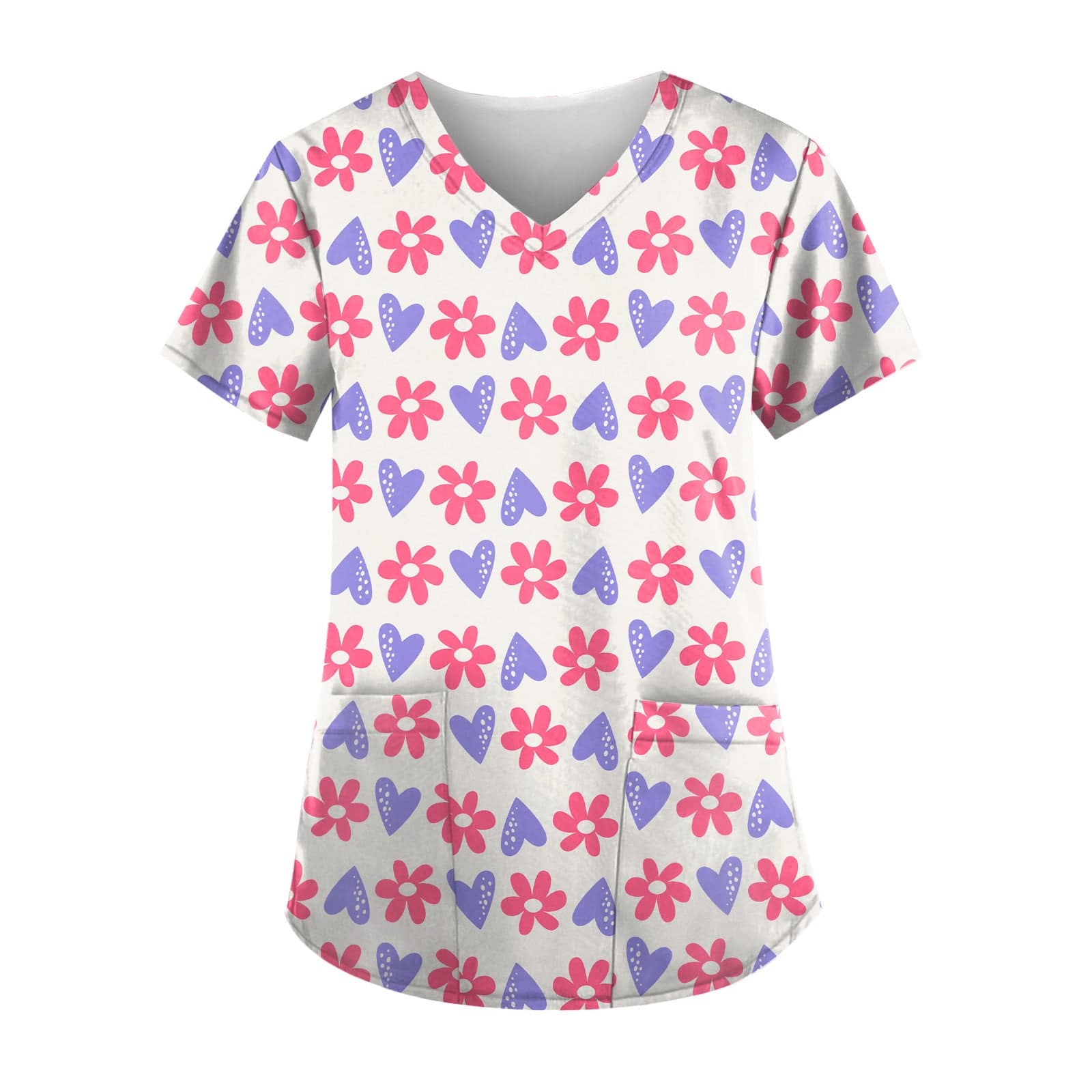 Showlu Fashion Store 3 XL / 35 hospital new style nurse work beauty chemical growth short-sleeve fashion printing top