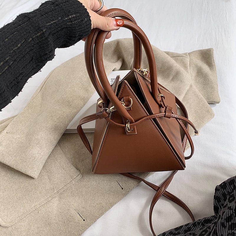 Showlu Fashion Store brown 2021 New Designer Bags Famous Brand Triangle Shape chain bucket cross body bucket hand bags women handbags