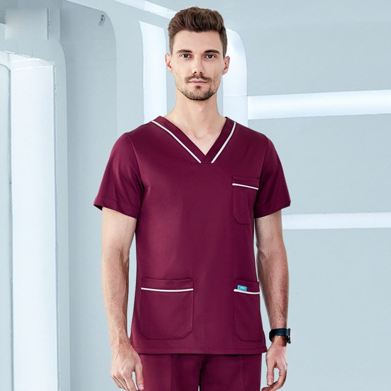 Showlu Fashion Store Fashionable Medical Fit Scrubs Uniforms Stretchy Jogger Blouse Long Sleeves Scrubs Suits Clinic Custom Nurse Scrubs