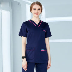 Showlu Fashion Store Fashionable Medical Fit Scrubs Uniforms Stretchy Jogger Blouse Long Sleeves Scrubs Suits Clinic Custom Nurse Scrubs