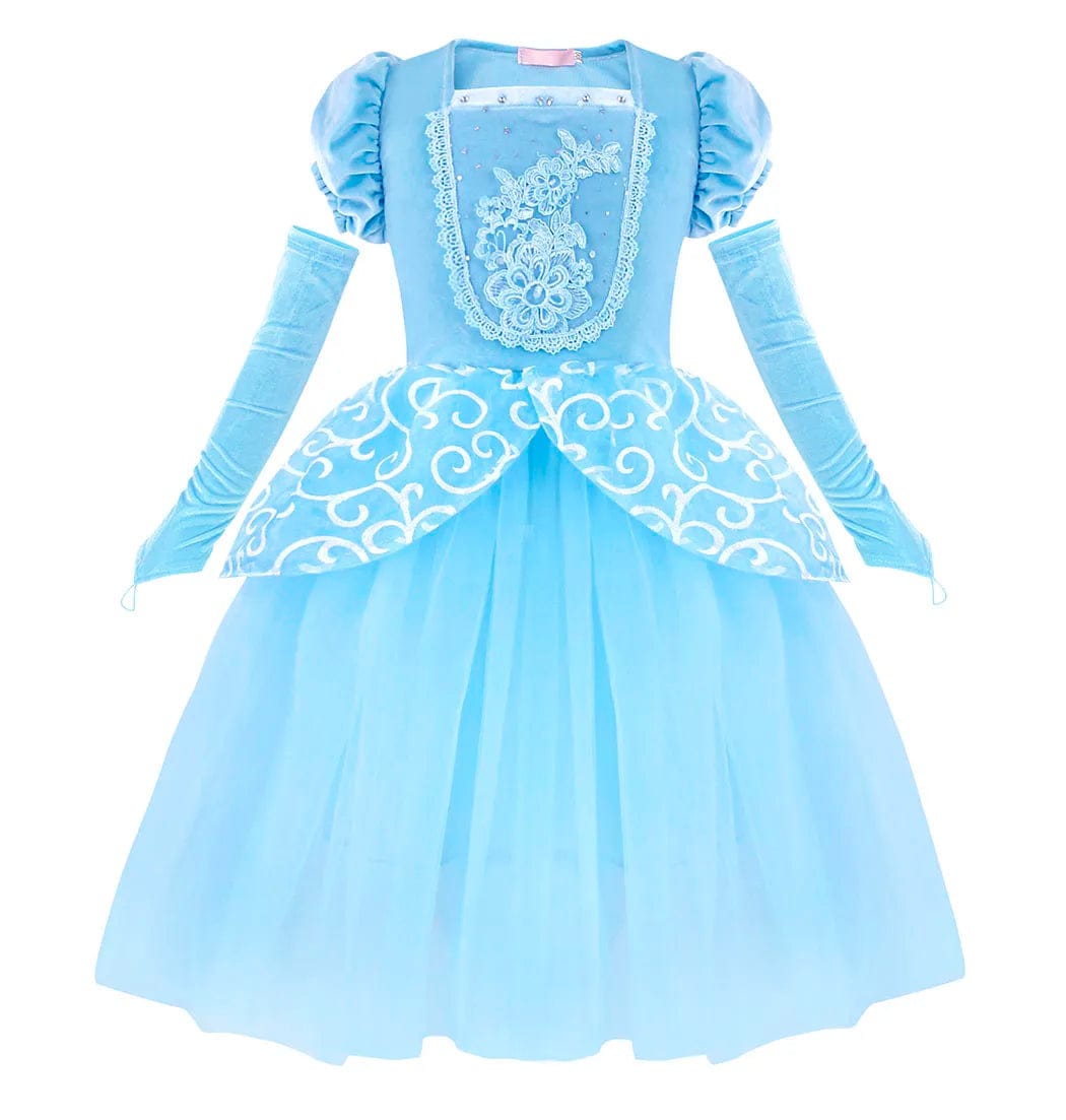  Showlu Fashion Store Holiday Cind Princess Dress Up Costume Ball Gown Toddler Baby Girls Halloween Cosplay Birthday Party Dress 2-11T with Sleevelet