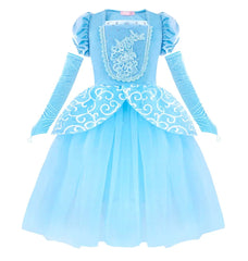  Showlu Fashion Store Holiday Cind Princess Dress Up Costume Ball Gown Toddler Baby Girls Halloween Cosplay Birthday Party Dress 2-11T with Sleevelet