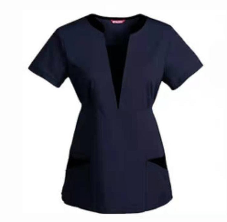 Showlu Fashion Store L / NAVY Hospital Nurse's coat shirt scrubs top Dental coat