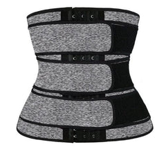 Showlu Fashion Store M / Gray Nanbin Snow Gray Double Belts Waist Trainer Shaper Shapewear High Waist Tummy Shaper