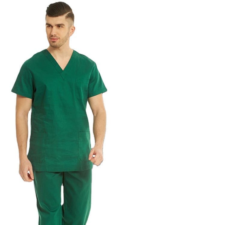  Showlu Fashion Store M / green royal blue V neck unisex hospital uniform short sleeve doctor Medical Scrubs suit