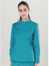  Showlu Fashion Store M / lake blue long female doctor Uniform unisex hospital medical  nurse dentist scrubs set