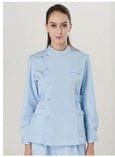  Showlu Fashion Store M / light blue long sleeve  female doctor Uniform unisex hospital medical  nurse dentist scrubs set