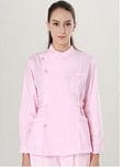  Showlu Fashion Store M / pink long sleeve female doctor Uniform unisex hospital medical  nurse dentist scrubs set