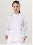  Showlu Fashion Store M / White long sleeve female doctor Uniform unisex hospital medical  nurse dentist scrubs set