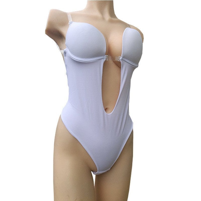 Showlu Fashion Store Manufacturer Shapewear for Women, Plunge Backless Body Shaper Bra Backless Bodysuits U Plunge Seamless Thong Full Bodysuits