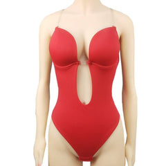 Showlu Fashion Store Manufacturer Shapewear for Women, Plunge Backless Body Shaper Bra Backless Bodysuits U Plunge Seamless Thong Full Bodysuits