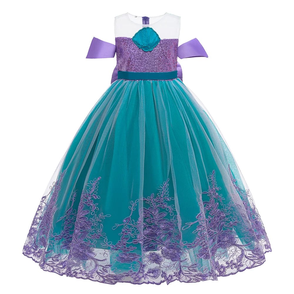  Showlu Fashion Store Popular Kids Mermaid Cosplay Dress Age 2-10 Years Old Princess Girls Party Dress Children Movie Costumes