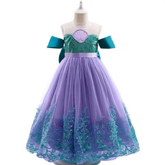  Showlu Fashion Store Popular Kids Mermaid Cosplay Dress Age 2-10 Years Old Princess Girls Party Dress Children Movie Costumes