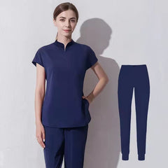 Showlu Fashion Store Quick drying spandex Anti wrinkle soft Stretchy jogger dentist hospital nurse uniform medical scrubs