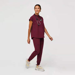 Showlu Fashion Store Quick drying spandex Anti wrinkle soft Stretchy jogger dentist hospital nurse uniform medical scrubs