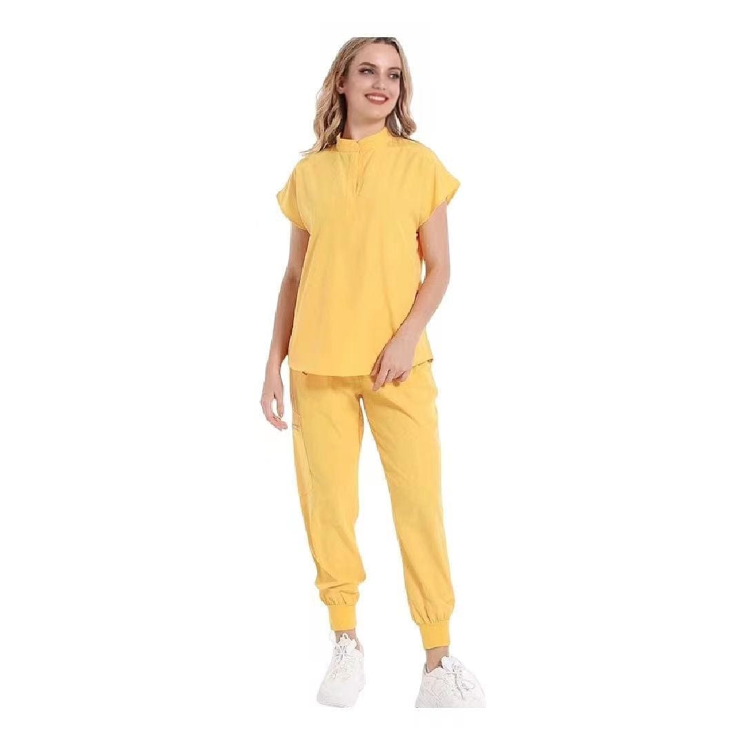 Showlu Fashion Store Quick drying spandex Anti wrinkle soft Stretchy jogger dentist hospital nurse uniform medical scrubs