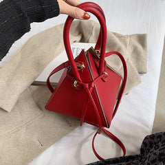 Showlu Fashion Store Red 2021 New Designer Bags Famous Brand Triangle Shape chain bucket cross body bucket hand bags women handbags